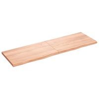 vidaXL Tafelblad 160x50x(2-4)cm behandeld massief eikenhout lichtbruin - thumbnail