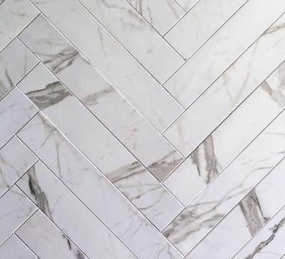 Tegelstroken Statuario mat 10x60 rett | Geschikt als zowel vloertegel als wandtegel