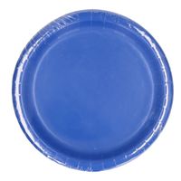 40x Blauwe bordjes van karton 23 cm