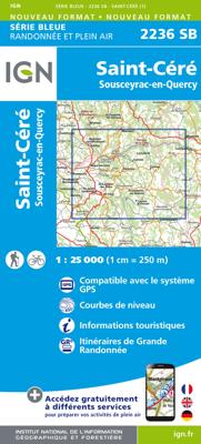 Wandelkaart - Topografische kaart 2236 SB - Serie Bleue Saint-Céré, Sousceyrac-en-Quercy | IGN - Institut Géographique National Wandelkaart - Topografische kaart 2236 SB - Serie Bleue Saint-Céré, Sousceyrac-en-Quercy | IGN - Institut Géographique National