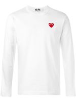 Comme Des Garçons Play t-shirt manches-longues à patch cœur - Blanc