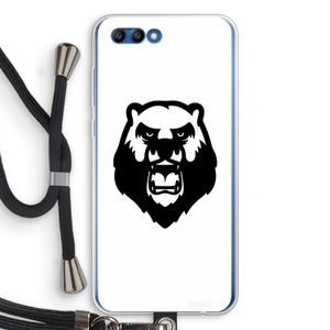 Angry Bear (white): Honor 10 Transparant Hoesje met koord