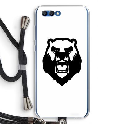 Angry Bear (white): Honor 10 Transparant Hoesje met koord