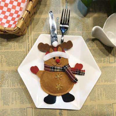 Elk patroon servies mes vork Pocket cover tas kerst decoratie