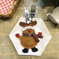 Elk patroon servies mes vork Pocket cover tas kerst decoratie