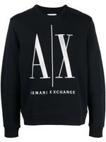 Armani Exchange pull à logo imprimé - Bleu