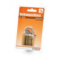 Hangslot met 3 sleutels - 40 mm - messing - kofferslot