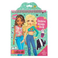 Besties fashion design kleur- en stickerboek met stencils