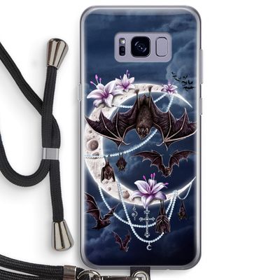 Vleermuizen Maan: Samsung Galaxy S8 Plus Transparant Hoesje met koord