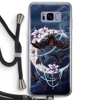 Vleermuizen Maan: Samsung Galaxy S8 Plus Transparant Hoesje met koord