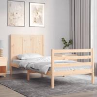 Bedframe met hoofdbord massief hout 100x200 cm