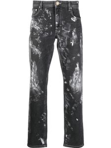 Roberto Cavalli jean droit à effet usé - Noir