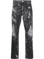 Roberto Cavalli jean droit à effet usé - Noir