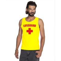 Sexy lifeguard/ strandwacht mouwloos shirt geel heren - thumbnail