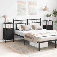 Nachtkastje 2 pcs Zwart eiken 41 x 31 x 80 cm Bewerkt hout