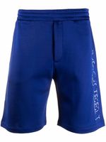 Alexander McQueen short de sport à logo brodé - Bleu