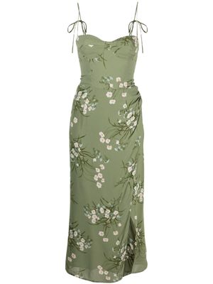 Reformation robe Kourtney à fleurs - Vert