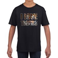 I love tigers / tijgers t-shirt zwart kids