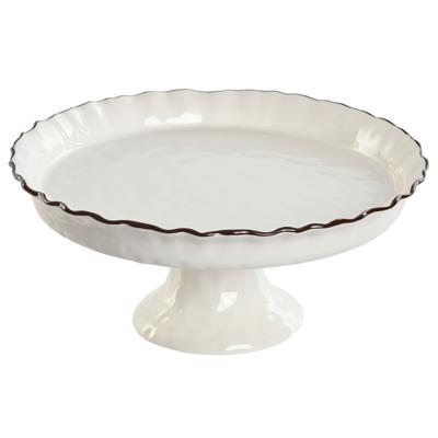 Dinerbord Home ESPRIT Wit Bruin Porselein 26 x 26 x 11 cm