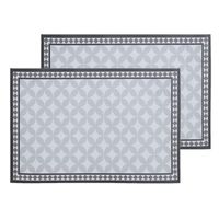 Set van 8x stuks rechthoekige placemats mozaiek grijs vinyl 45 x 30 cm