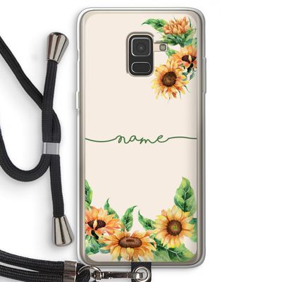 Zonnebloemen: Samsung Galaxy A8 (2018) Transparant Hoesje met koord