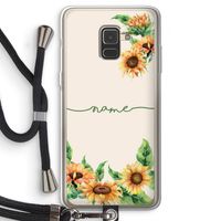 Zonnebloemen: Samsung Galaxy A8 (2018) Transparant Hoesje met koord