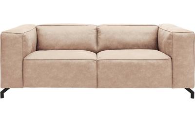 Goossens Bank Calvin bruin, micro leer, 2,5-zits, modern design