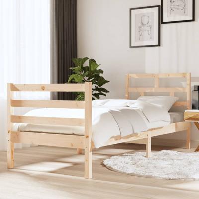 Bedframe massief hout 75x190 cm