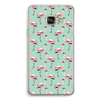 Flamingoprint groen: Samsung A3 (2017) Transparant Hoesje