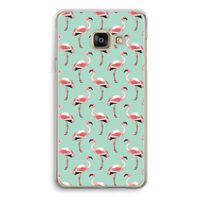 Flamingoprint groen: Samsung A3 (2017) Transparant Hoesje
