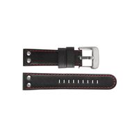 TW Steel horlogeband TWB411L Leder Zwart 24mm + rood stiksel - thumbnail