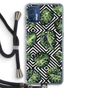 Geometrische jungle: Motorola Moto G9 Plus Transparant Hoesje met koord