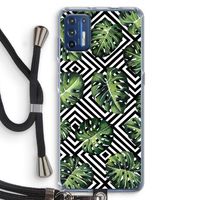 Geometrische jungle: Motorola Moto G9 Plus Transparant Hoesje met koord