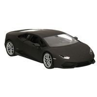 Modelauto/speelgoedauto Lamborghini Huracan - matzwart - schaal 1:24/19 x 8 x 5 cm