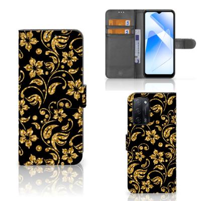 OPPO A16/A16s/A54s Hoesje Gouden Bloemen OPPO A16/A16s/A54s Hoesje Gouden Bloemen