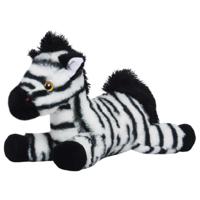 Knuffeldier Zebra Zowie - zachte pluche stof - wilde dieren knuffels - wit/zwart - 30 cm