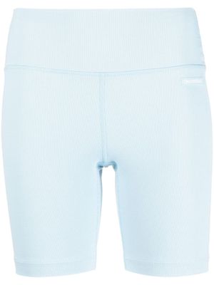 Sporty & Rich short côtelé à patch logo - Bleu