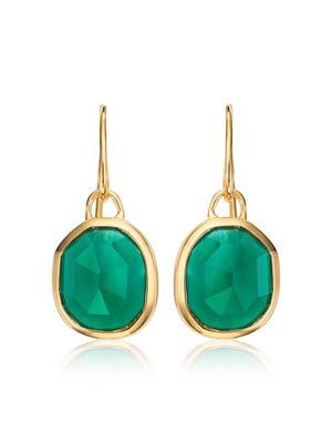 Monica Vinader boucles d'oreilles Siren Wire Green Onyx