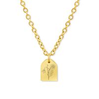 Gepersonaliseerde geboortebloem boeket ketting - Stainless steel - Goud