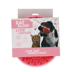 Eat Slow Live Longer Lick Mat Wobble Bowl Pink