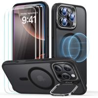 iPhone 16 Pro Max Classic Hybrid with Stash Stand Protection Bundle - Frosted Black