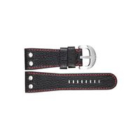 TW Steel horlogeband TWB81L Leder Zwart 30mm + rood stiksel - thumbnail