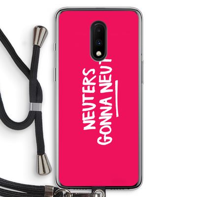 Neuters (roze): OnePlus 7 Transparant Hoesje met koord
