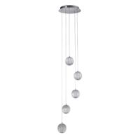 Searchlight 5-lichts hanglamp Allure chroom rond 51481-5CC