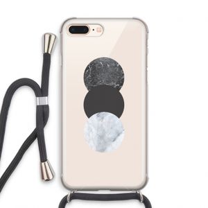 Marmeren cirkels: iPhone 8 Plus Transparant Hoesje met koord