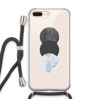 Marmeren cirkels: iPhone 8 Plus Transparant Hoesje met koord