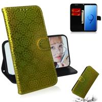 Voor Galaxy S9 effen kleur kleurrijke magnetische Buckle horizontale Flip PU lederen draagtas met houder & kaartsleuven & portemonnee & Lanyard (goud)