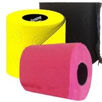 Fuchsia roze/geel/zwart wc papier rol pakket   -