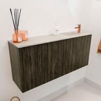 Toiletmeubel Mondiaz Joya Dlux | 90 cm | Meubelkleur Shadow | Faye wastafel Ostra Wasbak Rechts | 1 kraangat