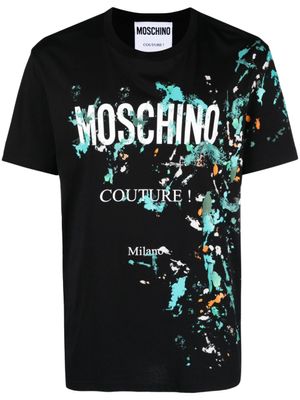 Moschino t-shirt à effet taches de peinture - Noir